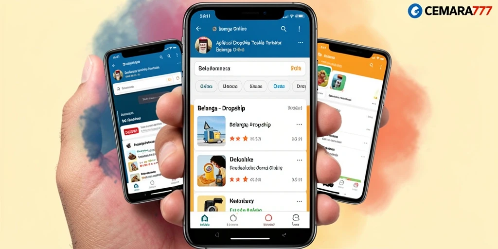 Tampilan antarmuka aplikasi CEMARA777 yang memudahkan belanja dan dropshipping.