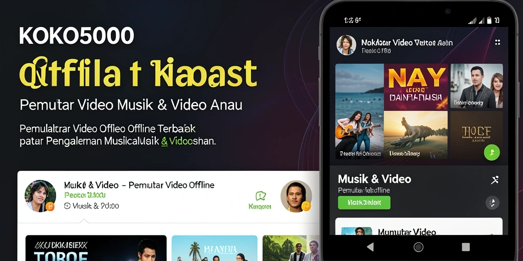 Antarmuka menarik KOKO5000 dengan berbagai fitur pemutar video offline.