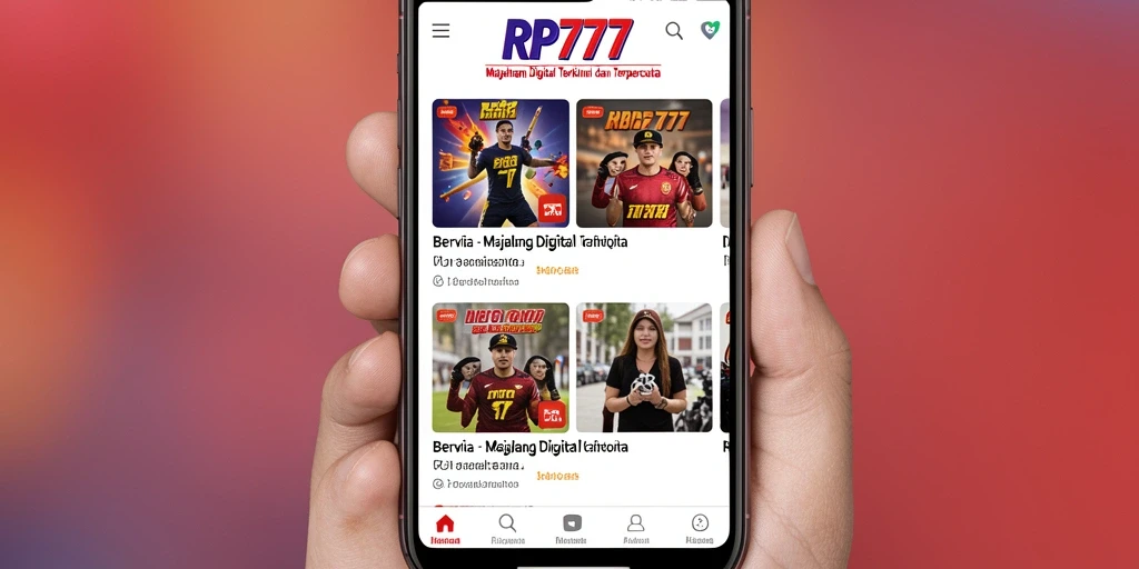 Screenshot antarmuka aplikasi Majalah Digital RP777 yang menarik.