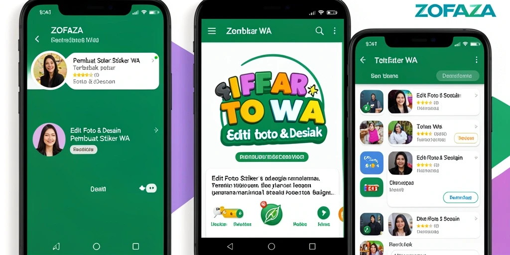 Tampilan antarmuka ZOFAZA untuk membuat stiker WA yang menarik.