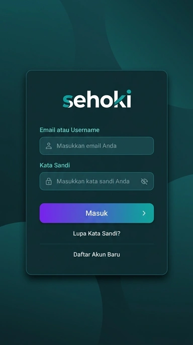 Tampilan halaman login sehoki