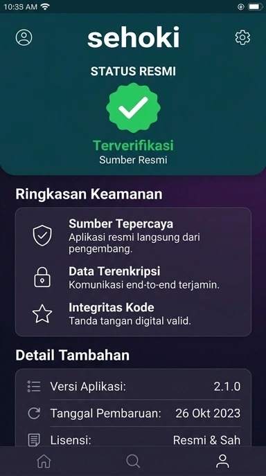 Tampilan kanal resmi sehoki